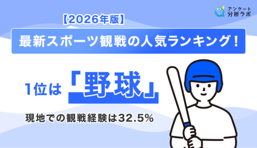 【2026年版】最新スポーツ観戦の人気ランキング！1位は「野球」。現地での観戦経験は32.5%